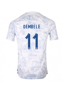 Frankrijk Ousmane Dembele #11 Voetbaltruitje Uit tenue WK 2022 Korte Mouw